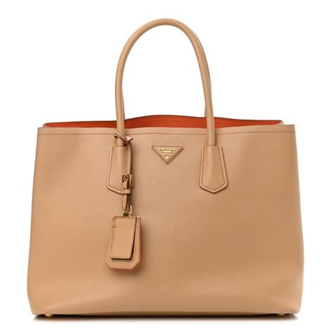 prada double bag papaya|Prada Saffiano Cuir Medium Double Bag Papaya .